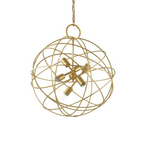 Lustră suspendată Ideallux KONSE SP6 aurie metal 60 cm E27 6x60W 156026 0 Lustră suspendată Ideallux KONSE SP6 aurie metal 60 cm E27 6x60W 156026 small 0