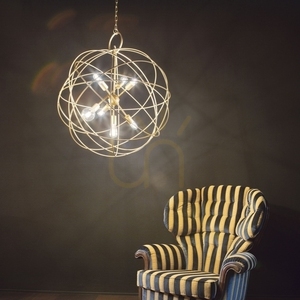 Lampă suspendată Ideallux KONSE SP7 aurie metal 80 cm E27 156033 small 2