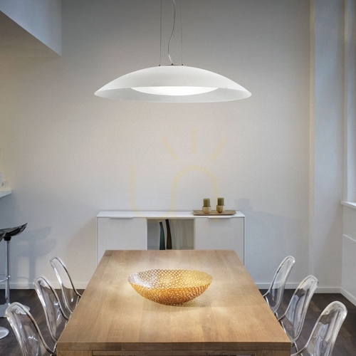 Verifica Lustră suspendată Ideallux Lena SP3 D64 albă sticlă 64 cm 035727
