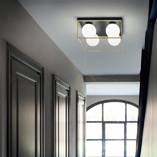 Verifica Plafonieră Ideallux Lingotto PL1 Ottone alamă negru E14 18,5 cm 198132