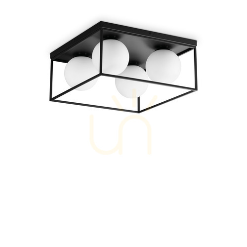 Verifica Plafonieră Ideallux Lingotto PL4 Nero negru 45,5 cm 327860