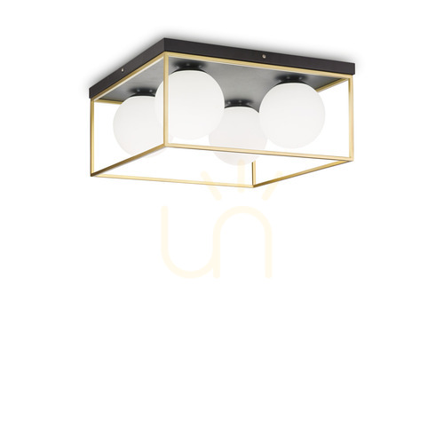 Verifica Plafonieră Ideallux LINGOTTO PL4 OTTONE alamă 45,5 cm 198156