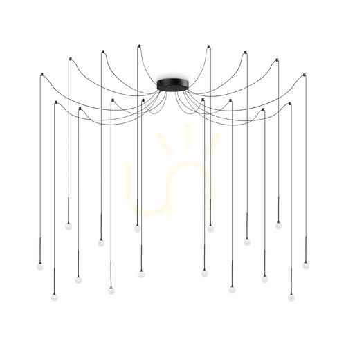 Verifica Lustră suspendată Ideallux Lucciola SP16 negru 20 cm LED 16W 284002