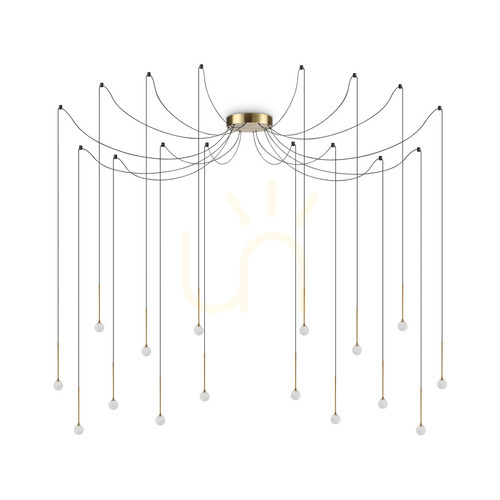 Verifica Lustră suspendată Ideallux Lucciola SP16 alamă sticlă LED 16W Ø20 cm 284019