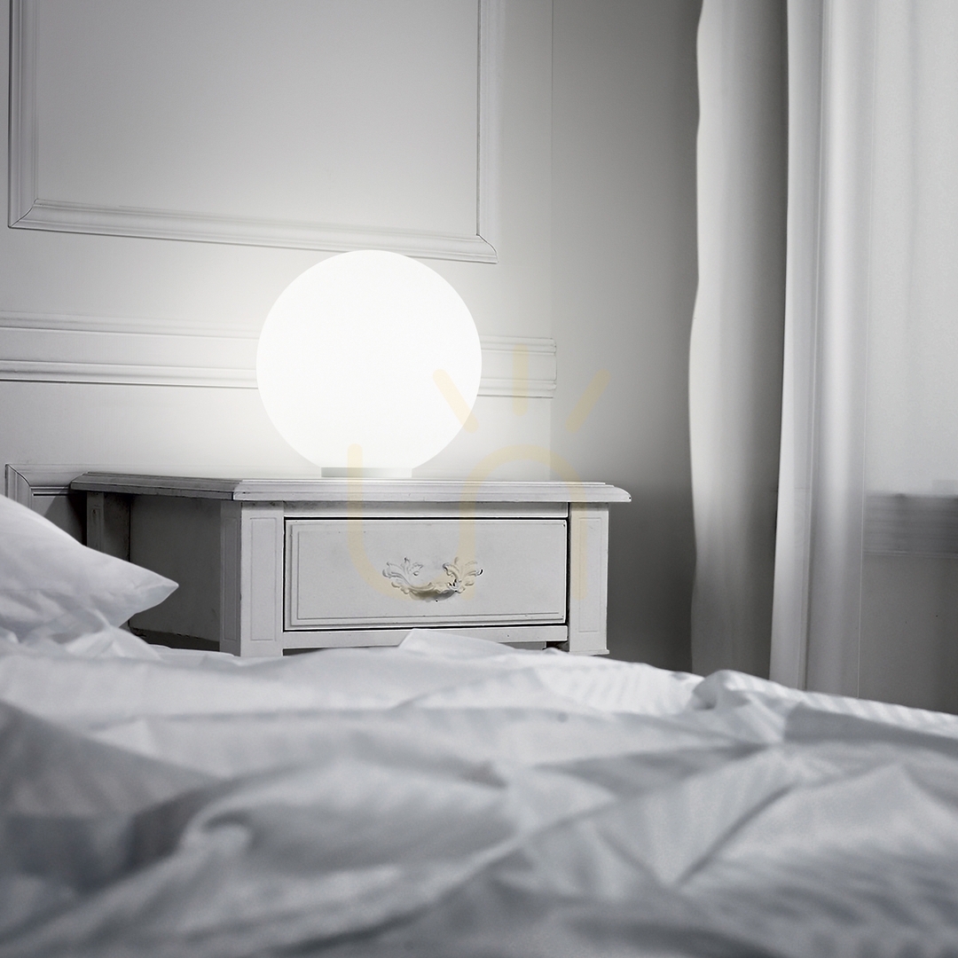 Vedere Lampă de masă Ideallux MAPA albă din metal și sticlă G9 D10 310817 Lampă de masă Ideallux MAPA albă din metal și sticlă G9 D10 310817