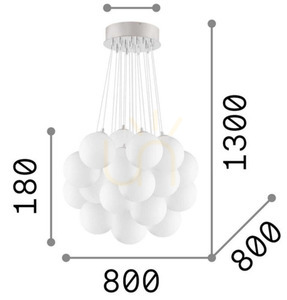 Lampă suspendată Ideallux MAPA PLUS SP22 albă 80 cm 140230 small 1