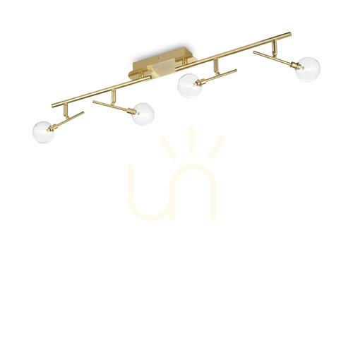 Verifica Plafonieră Ideallux Maracas PL4 alamă sticlă 4xG4 70 cm 200354