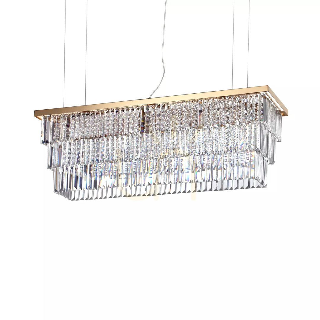 Vedere Lustră suspendată Ideallux MARTINEZ SP8 ORO aurie cristal 8xE14 103 cm 213583 Lustră suspendată Ideallux MARTINEZ SP8 ORO aurie cristal 8xE14 103 cm 213583