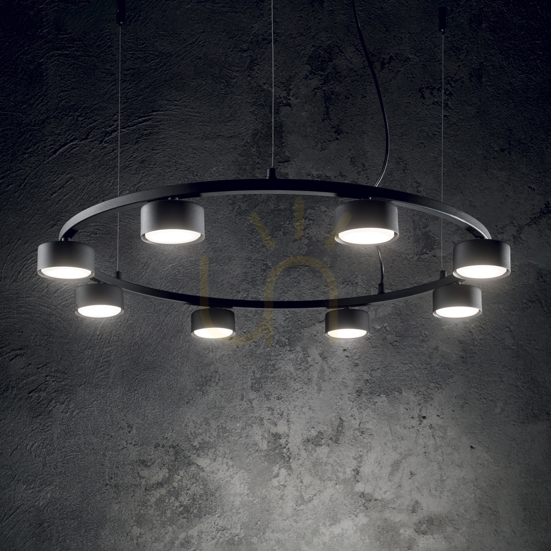 Vedere Lampă suspendată Ideallux MINOR ROUND SP5 neagră 50 cm metal 235516 Lampă suspendată Ideallux MINOR ROUND SP5 neagră 50 cm metal 235516