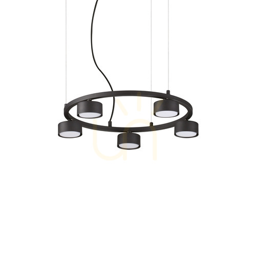 Verifica Lampă suspendată Ideallux MINOR ROUND SP5 neagră 50 cm metal 235516