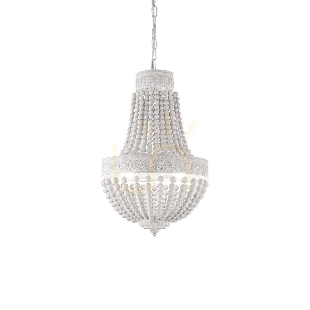 Verifica Lustră suspendată Ideallux MONET SP5 albă 5xE14 metal lemn 40 cm 162737 Lustră suspendată Ideallux MONET SP5 albă 5xE14 metal lemn 40 cm 162737