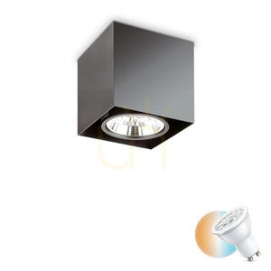 Plafoniera Ideallux MOOD PL1 D15 Square negru aluminiu GU10 243931 0 Plafoniera Ideallux MOOD PL1 D15 Square negru aluminiu GU10 243931 small 0