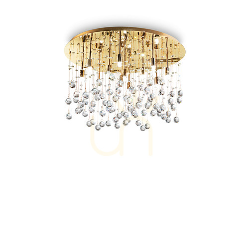 Verifica Plafonieră Ideallux Moonlight PL12 aurie cristal 60 cm G9 082783