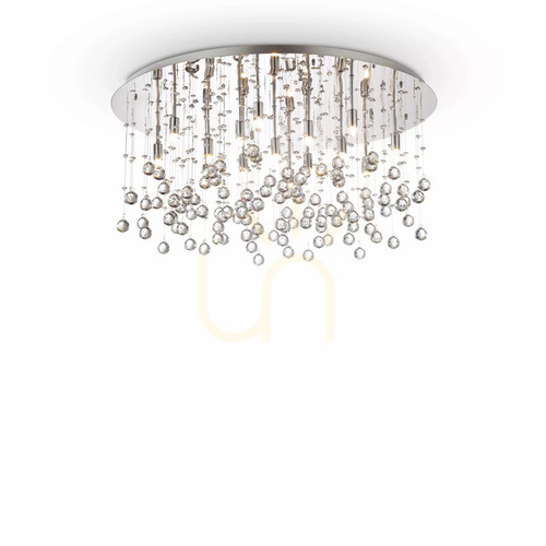 Verifica Plafonieră Ideallux Moonlight PL15 ORO aurie 80 cm cristal SKU 082790