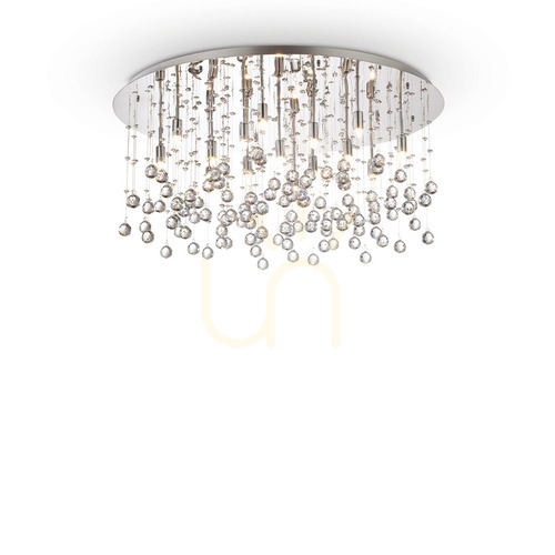 Verifica Plafonieră Ideallux Moonlight PL15 ORO aurie 80 cm cristal SKU 082790