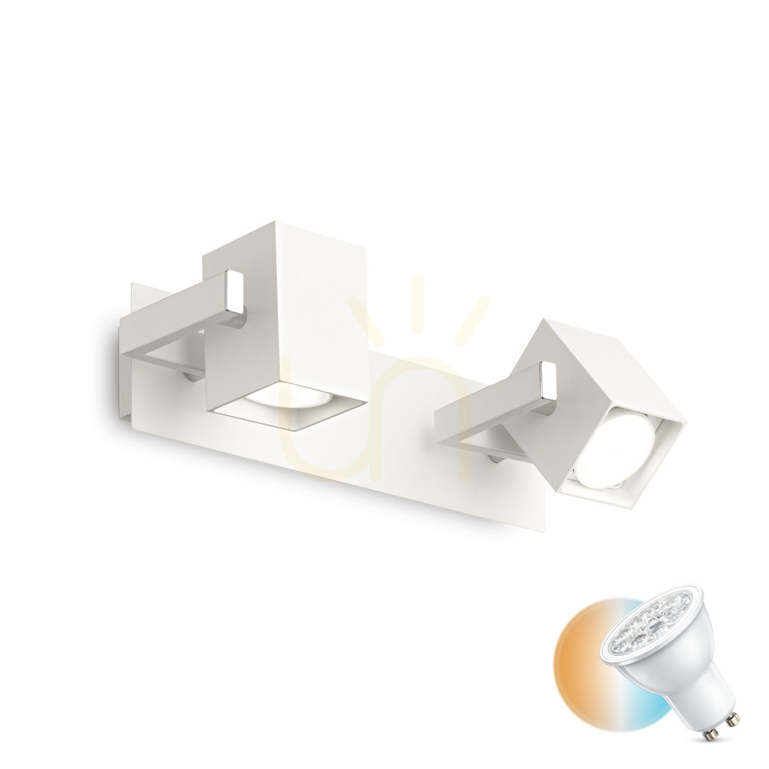 Aplică perete Ideallux Mouse AP2 Bianco albă metal GU10 2x50W 073545
