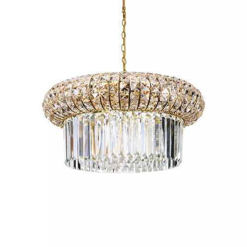 Verifica Lampă suspendată Ideallux Nabucco SP12 aurie 60 cm sticlă metal E14 237794