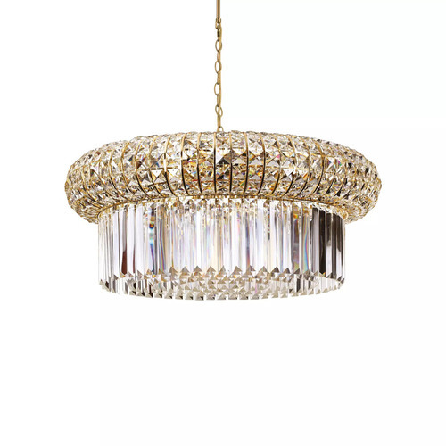 Verifica Lustră suspendată Ideallux Nabucco SP16 aurie sticlă metal 70 cm 237800