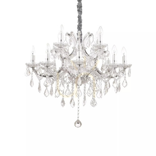 Verifica Lampă suspendată Ideallux Napoleon SP12 Cromo crom cristal 74 cm 167251