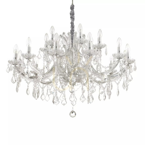 Verifica Lampă suspendată Ideallux Napoleon SP18 Cromo cristal crom 96 cm 167268