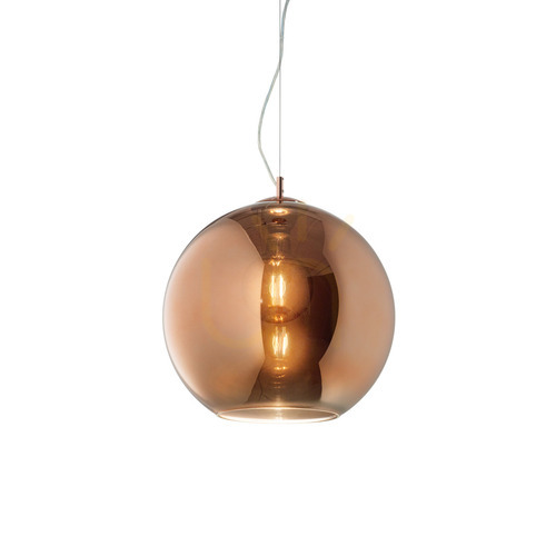Verifica Lustră suspendată Ideallux NEMO SP1 D20 cupru sticlă E27 20 cm 250328