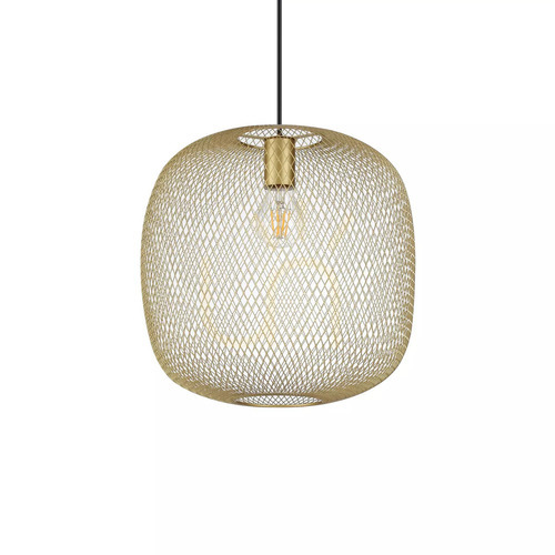 Verifica Lampă suspendată Ideallux NET SP1 D34 ORO neagră aurie metal E27 34 cm 317281