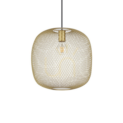 Verifica Lampă suspendată Ideallux NET SP1 D34 ORO neagră aurie metal E27 34 cm 317281