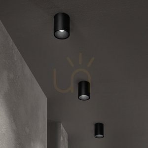 Plafon LED Ideallux NITRO PL ROUND D08 negru 10W 3000K aluminiu 206004 small 1