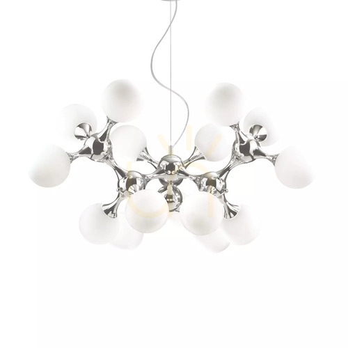Verifica Lustră suspendată Ideallux Nodi SP15 Bianco albă 15xE14 082073