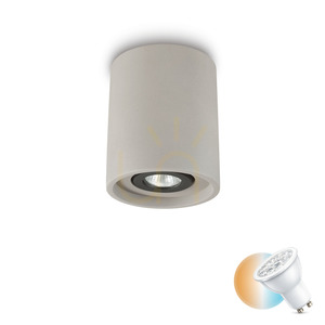 Plafoniera Ideallux OAK PL1 Round beton gri GU10 13,5 cm 150437 small 0