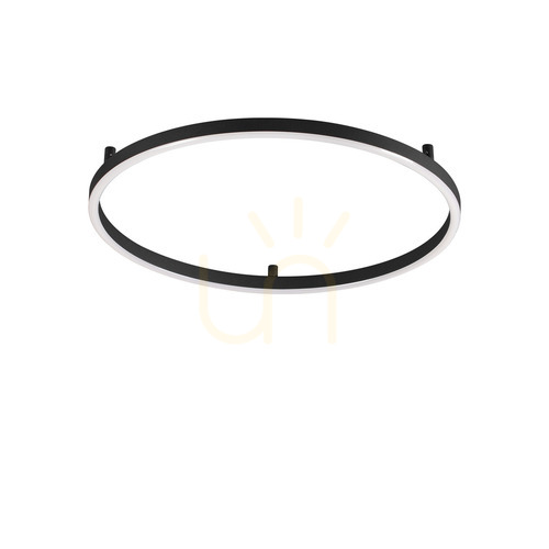 Verifica Plafonieră Ideallux Oracle Slim D070 Round neagră LED 37W 3000K 70 cm 266008