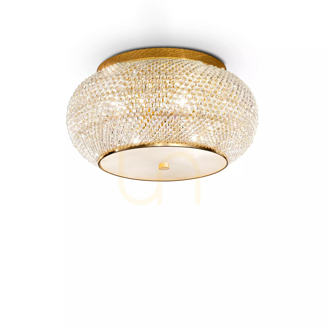 Vedere Plafonieră Ideallux PASHA PL6 ORO aur cristal 40 cm 100807 Plafonieră Ideallux PASHA PL6 ORO aur cristal 40 cm 100807