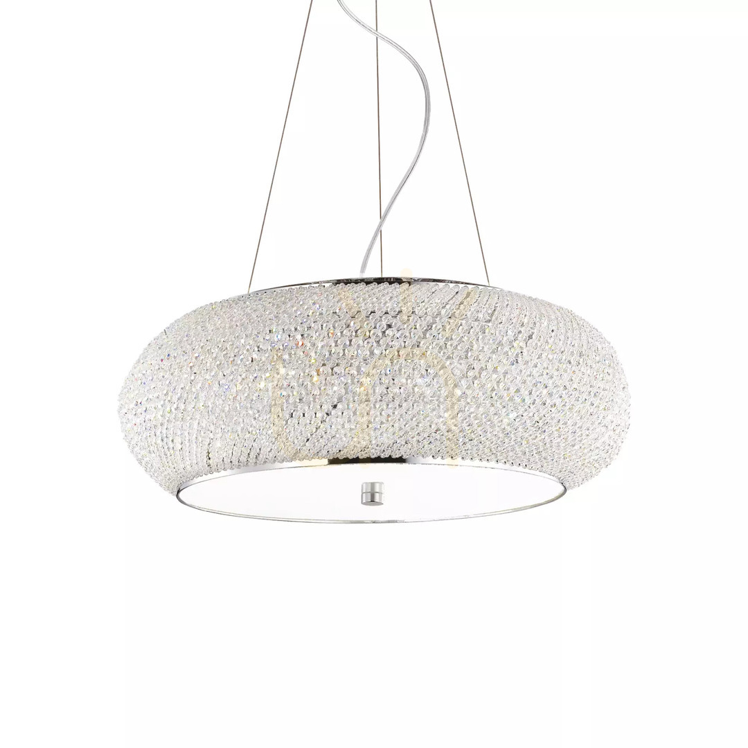 Vedere Lustră suspendată Ideallux Pasha SP10 Cromo 082196 crom cristal 10xE14 55 cm Lustră suspendată Ideallux Pasha SP10 Cromo 082196 crom cristal 10xE14 55 cm