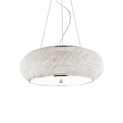 Verifica Lustră suspendată Ideallux Pasha SP10 Cromo 082196 crom cristal 10xE14 55 cm