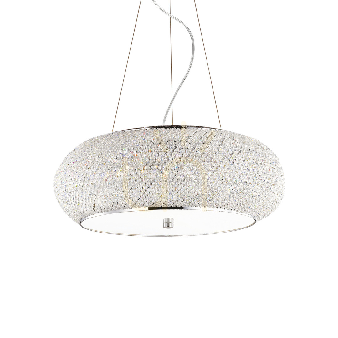 Verifica Lustră suspendată Ideallux Pasha SP10 Cromo 082196 crom cristal 10xE14 55 cm Lustră suspendată Ideallux Pasha SP10 Cromo 082196 crom cristal 10xE14 55 cm