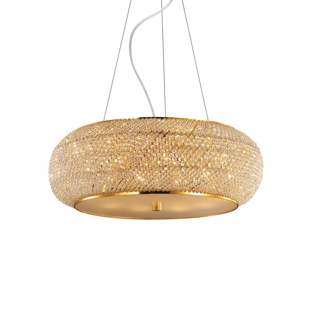 Verifica Lampă suspendată Ideallux PASHA SP10 auriu cristal 10xE14 Ø55 cm 082257 Lampă suspendată Ideallux PASHA SP10 auriu cristal 10xE14 Ø55 cm 082257