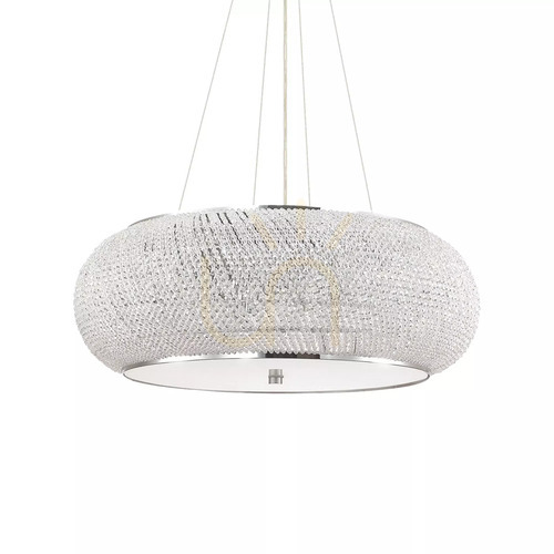 Verifica Lustră suspendată Ideallux Pasha SP14 Cromo crom cristal 65 cm E14 164977