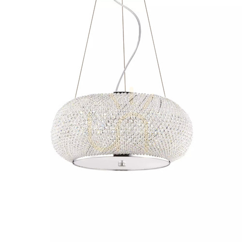 Verifica Lampă suspendată Ideallux Pasha SP6 Cromo crom cristal 40 cm 082158