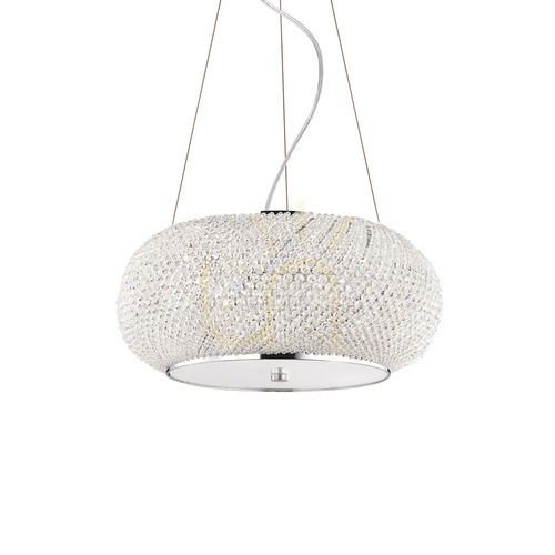Verifica Lampă suspendată Ideallux Pasha SP6 Cromo crom cristal 40 cm 082158