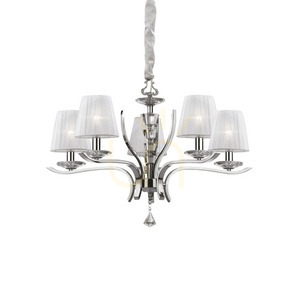 Lustră suspendată Ideallux Pegaso SP5 Bianco albă 5xE14 72 cm 066448 small 0