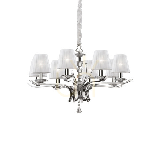 Verifica Lustră suspendată Ideallux Pegaso SP8 albă 8xE14 Ø76 cm 059242