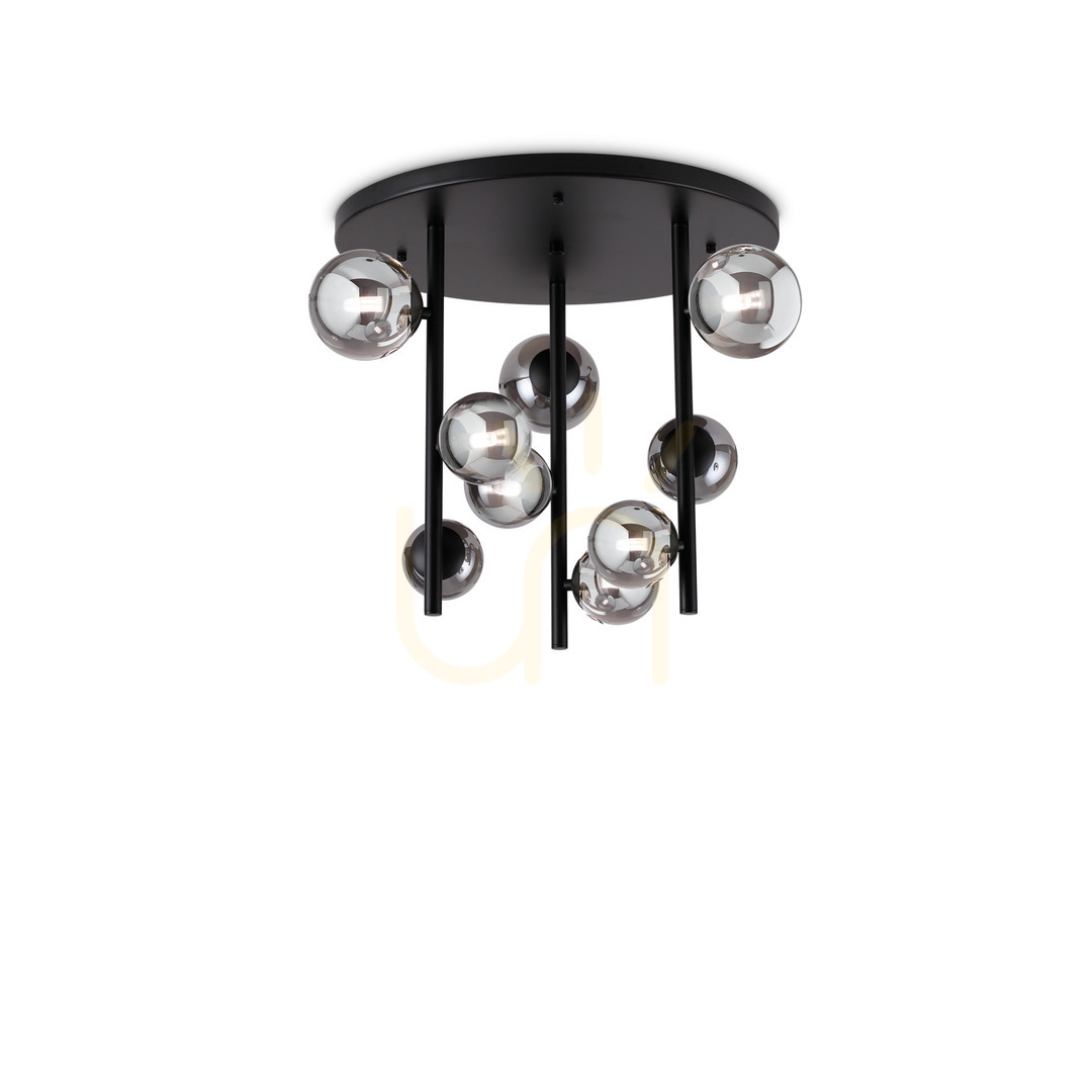 Verifica Plafonieră Ideallux Perlage PL9 Fume 50 cm sticlă metal negru 328416 Plafonieră Ideallux Perlage PL9 Fume 50 cm sticlă metal negru 328416