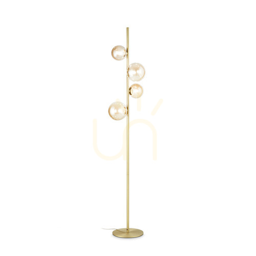 Verifica Lampadar Ideallux PERLAGE PT4 Ambra 317816 alamă sticlă 164 cm