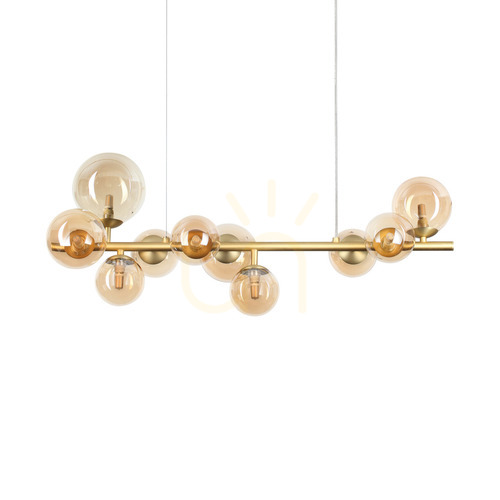 Verifica Lustră suspendată Ideallux PERLAGE SP10 ambră alamă sticlă 10xG9 322766