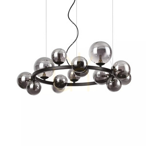 Lampă pendul Ideallux PERLAGE SP14 Ambra 85 cm alamă sticlă 322797 small 1
