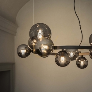 Lampă pendul Ideallux PERLAGE SP14 Ambra 85 cm alamă sticlă 322797 small 3