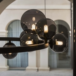 Lampă suspendată Ideallux Perlage SP14 Fumé 14xG9 negru sticlă 85 cm 271385 small 5