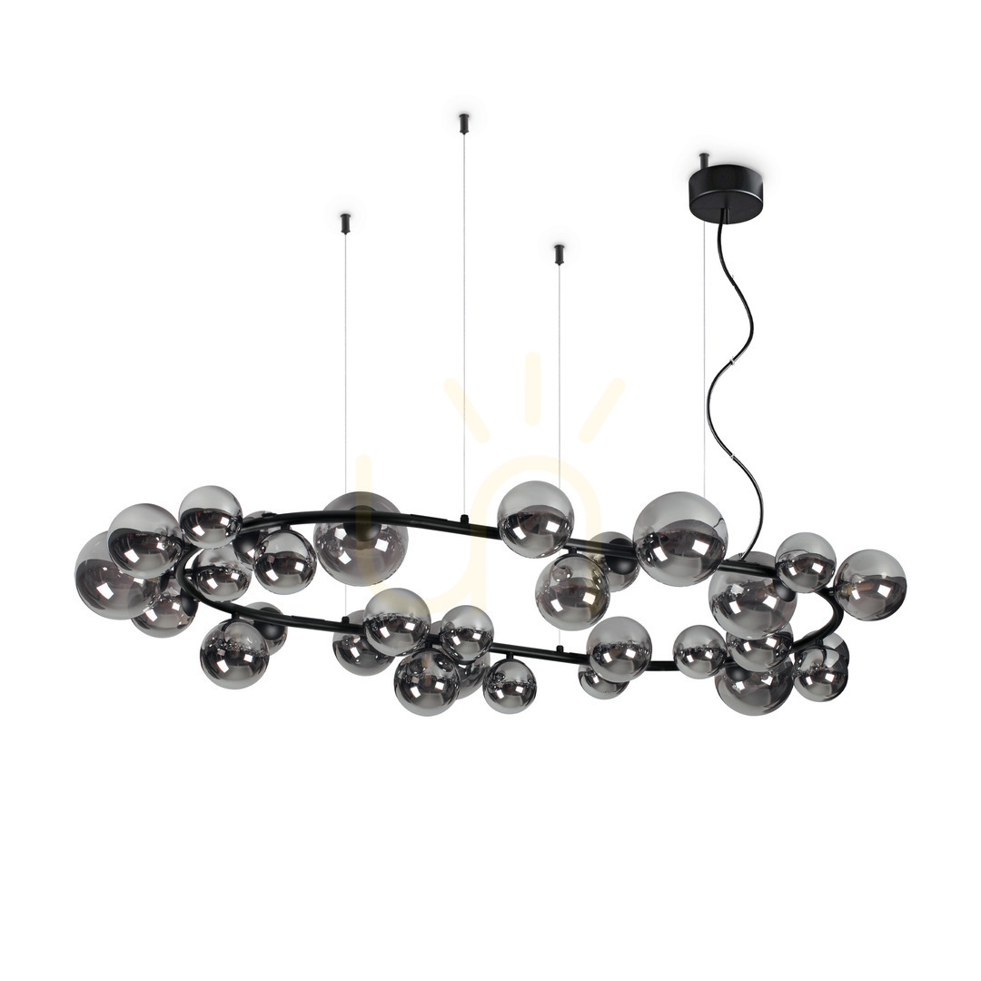 Verifica Lustră suspendată Ideallux Perlâge SP30 Fumé 30xG9 sticlă metal negru 296753 Lustră suspendată Ideallux Perlâge SP30 Fumé 30xG9 sticlă metal negru 296753