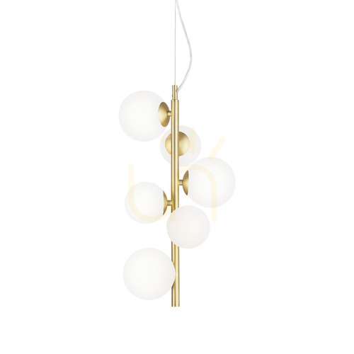 Verifica Lampă suspendată Ideallux Perlage SP6 Bianco albă 6xG9 metal sticlă 283821