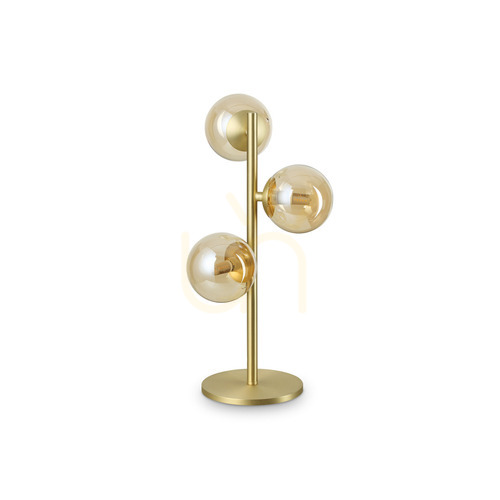 Verifica Lampă de masă Ideallux Perlage TL3 Ambra chihlimbar sticlă metal 322759